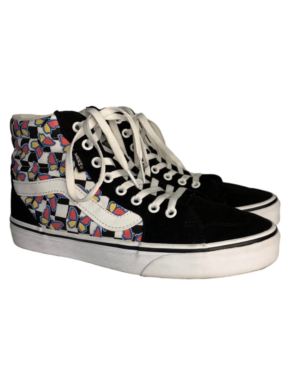 VANS Women 8.5‎ Filmore Checkerboard Butterfly High-Top Lace Up Sneakers Shoes